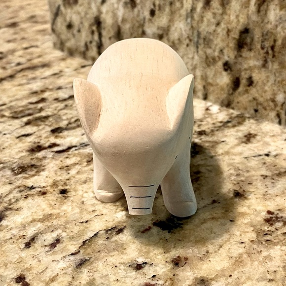 Carved Wooden Elephant Figurine - Picture 2 of 7